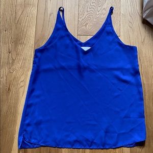 Blue V neck tank top